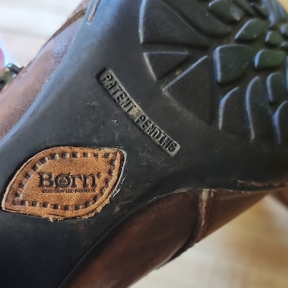 Born Brown Leather Ankle Boots with Zipper - Picture 2 of 6